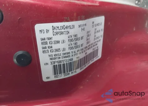 2002 Chrysler Pt Cruiser Limited z USA, uszkodzony, nr VIN 3C8FY68B72T212465